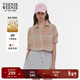 Teenie Weenie【亞麻】小熊女裝長(cháng)袖襯衫夏季白色萊賽爾粉上衣 撞色 S