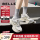 百麗（Belle）張凌赫同款星河軌跡老爹鞋女網(wǎng)面透氣休閑厚底運動(dòng)鞋B2199AM6 【周雨彤同款】金色 （第一批） 37 (235mm)