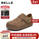 百麗（Belle）周雨彤同款厚底全麥吐司2代全包勃肯棉鞋女商場(chǎng)同款E1H1DAM6預售 卡其色（2代） 37