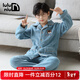 嚕嚕牛兒童睡衣男孩秋冬季法蘭絨加厚款男童中大童珊瑚絨睡衣 藍色-62013 170 (M碼建議身高160-165)