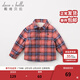 戴維貝拉（DAVE＆BELLA）加絨格子女童襯衣兒童襯衫男童長(cháng)袖上衣秋冬打底衫寶寶冬季中大童 英格蘭格 90 cm(3Y(建議身高80-90cm))