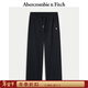Abercrombie & Fitch【經(jīng)典直筒】小麋鹿圖案保暖抓絨衛褲25秋冬女裝147-5165 黑色 M (165/76A) 偏大偏長(cháng)，建議小一碼