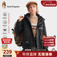 暇步士（Hush Puppies）童裝男女童三防外套秋冬兒童加絨厚風(fēng)衣保暖上衣 鉆石黑 160