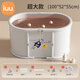 iuu嬰兒游泳桶 可折疊泡澡桶浴桶 兒童浴盆洗澡桶 新生兒游泳家用 【加長(cháng)100cm】+可調節游泳圈 材質(zhì)：母嬰級材質(zhì)，7層加厚保溫款