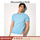 Abercrombie & Fitch【經(jīng)典POLO】小麋鹿圖案男裝25夏季美式通勤短袖T恤 天藍色 L (180/108A)
