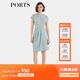 PORTS寶姿春夏新品女裝氣質(zhì)通勤收腰圓領(lǐng)短袖中長(cháng)連衣裙 水綠色-2 M (6)