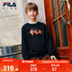 FILA斐樂(lè )兒童童裝新年款衛衣2026年春季男女童套頭紅色拜年服