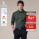 哈吉斯（HAZZYS）男裝 秋冬款千鳥(niǎo)格男襯衣【萊卡】棉彈長(cháng)袖襯衫男ASCZK1CDX41 深綠色DG XL （180/100A 50）