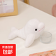 卡通創(chuàng  )意呆萌桌伴小象公仔兒童毛絨玩具學(xué)習睡覺(jué)搭子女生毛絨玩具 白色海豚 趴姿動(dòng)物18厘米【正版玩偶】