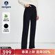 Navigare意大利小帆船女士直筒牛仔褲2025秋冬季新款棉質(zhì)親膚休閑簡(jiǎn)約長(cháng)褲 暗夜黑 M
