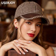 USERJOY春秋帽子女士千鳥(niǎo)格英倫復古棒球帽休閑百搭戶(hù)外鴨舌帽韓版時(shí)尚