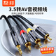 磊邦AV一分三蓮花頭電視機1轉3.5復合音視頻輸出轉換線(xiàn)三色紅白黃視頻網(wǎng)絡(luò )機頂盒適用小米海美魔音盒子 鋁合金款-1.5米