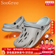 SooGree洞洞鞋男士夏季時(shí)尚個(gè)性戶(hù)外開(kāi)車(chē)涼鞋沙灘鞋包頭拖鞋外穿防滑涼拖 GSW88285拖鞋男EVA材質(zhì)煙灰蘭色 45 建議44腳穿