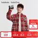 巴拉巴拉男童襯衫兒童大童裝2025秋冬裝加絨保暖格子百搭襯衣208425102101