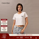 Calvin KleinJeans夏季女士活力少女感ck純棉字母印花潮流辣妹短款短袖T恤 YAF-月光白 XS