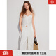 ELLE2025春季新款提花氣質(zhì)吊帶連衣裙女設計感度假風(fēng)小眾純棉裙子 白色 L