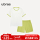 ubras純色舒適柔軟水果全棉家居服睡衣女短袖長(cháng)褲短褲套裝情侶款軟棉棉 【短袖短褲】女款-奶糖白色 L