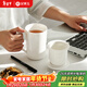金鑲玉 茶杯 白瓷帶過(guò)濾水杯創(chuàng  )意陶瓷三件套泡茶杯馬克杯 尚白辦公杯±400ml