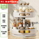 帥仕廚房置物架旋轉調料收納盒放調味品油鹽醬醋佐料架多功能用具大全 【旋轉順滑易拿取】白色大號30CM丨2層