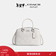 蔻馳（COACH）【禮物】奧萊女士女包老花SAVANNAH小號CARRYALL手提斜挎包 SV/白色/粉筆白色