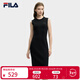 斐樂(lè ) 斐樂(lè )官方女裝連衣裙2025年夏季新品修身顯瘦無(wú)袖背心裙打底裙子 正黑色-BK M 165/84A/M