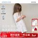 愛(ài)慕兒童（AIMER KIDS）女童新品3A抗菌春夏家居服兒童睡裙五分袖/七分袖女童睡衣奶皮衣 萌兔花園AK144E301 130