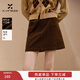 香影美拉德咖色燈芯絨半身裙女2025冬季新款復古高腰a字包臀短裙 咖色 L 165/68A/110-125斤