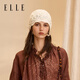 ELLE手鉤鏤空花瓣針織帽女士春秋季戶(hù)外時(shí)尚百搭花朵薄款毛線(xiàn)帽子