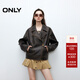 ONLY2025夏季新款酷颯機車(chē)風(fēng)寬松落肩長(cháng)袖夾克外套女|1253PU009 E09棕褐色 S