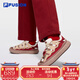 FILA FUSION斐樂(lè )PISA 甜筒鞋丨情人節板鞋女鞋新年款紅色面包鞋女 愛(ài)爾蘭奶油棕色/大紅-IE 37.5
