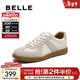 百麗（Belle）劉雯同款女散文詩(shī)復古德訓鞋加鞋絨棉鞋簡(jiǎn)約情侶款休閑鞋B0992AM6 米色/灰-低幫女款（內增高2cm） 37 (235mm)