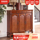 美式鞋柜實(shí)木家用門(mén)口歐式入戶(hù)門(mén)廳玄關(guān)柜四門(mén)收納 整裝發(fā)貨三門(mén)鞋柜120*38*113cm 櫻桃色