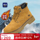 海瀾之家HLA新年禮物情侶靴棉鞋大黃靴男馬丁靴子男 T249 土黃色(加絨) 42