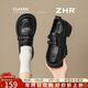 ZHR厚底樂(lè )福鞋女2026新款女鞋增高小皮鞋女粗跟英倫單鞋QE32黑色35