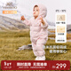 英氏（YEEHOO）兒童羽絨服秋冬納米抗菌輕薄款嬰兒羽絨服連體衣超韌絨 淺粉抱抱 90 cm-充絨量51g-建議1-2歲