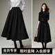 晚白【新品】黑色百褶半身裙2026春款洋氣百搭垂墜a字傘裙長(cháng)裙 黑色 2XL