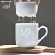 古鎮陶瓷景德鎮陶瓷茶水杯十二生肖過(guò)濾杯喝水杯辦公室玲瓏瓷帶蓋子馬克杯 十二生肖過(guò)濾杯-豬