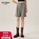 深呼吸DEEP BREATH女裝高腰格紋通勤百慕大中褲休閑短褲8100070 格紋 L (4)