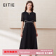 愛(ài)特愛(ài)（EITIE）雪紡飄逸長(cháng)裙高腰顯瘦優(yōu)雅連衣裙夏季新款A字裙B2507648 極簡(jiǎn)黑20 XL (170)
