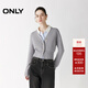 ONLY2025夏季新款文藝甜美V領(lǐng)短款落肩開(kāi)衫針織衫女|12533B018 G03中花灰色 L