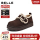 百麗（Belle）復古毛邊雪地靴女冬季新款商場(chǎng)款舒適毛毛鞋勃肯鞋E5N1DDM5 咖啡色 37