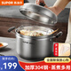 蘇泊爾（SUPOR） 蒸鍋蒸滋味304不銹鋼復底蒸煮湯鍋多用鍋燃氣電磁爐通用鍋具 易存儲【多用鍋】 1層 22cm