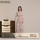 SNIDEL秋冬甜美碎花系帶收腰百褶雪紡連衣裙SWFO245033 粉米色 S （0）
