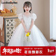 蘿卜唄唄女童公主裙2025夏季表演服兒童白色連衣裙網(wǎng)紗蓬蓬裙 白色  150 