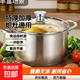 【特價(jià)】不銹鋼湯鍋特厚家用電磁爐鍋泡面鍋食品級燃氣灶專(zhuān)用火鍋 24cm【配蓋】鋼柄單層-特厚加厚- 24cm