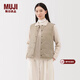 MUJI女式 輕量羽絨便攜式背心 馬甲馬夾女款女裝內膽25年冬季BD11EA5A 淺米色 M (160/84A)