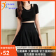 COZOK運動(dòng)裙褲女速干透氣健身裙瑜伽羽毛球裙跑步短裙大碼胖MM防走光 黑色后拉鏈口袋 3XL （建議120-135斤）