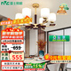 雷士（NVC）吊燈新中式客廳吊燈護眼木藝客廳燈餐廳新國風(fēng)燈具全屋臥室燈 錦繡山河6頭 配9W三色護眼泡