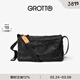 GROTTO個(gè)樂(lè )黑石包經(jīng)典大容量植鞣綿羊皮單肩斜挎通勤軟包男女款禮物 黑石L（黑標）