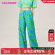 拉拉波波城市輕戶(hù)外多巴胺綠闊腿褲女高腰顯瘦潮酷休閑工裝褲LBCB-WXZC17 綠色 M